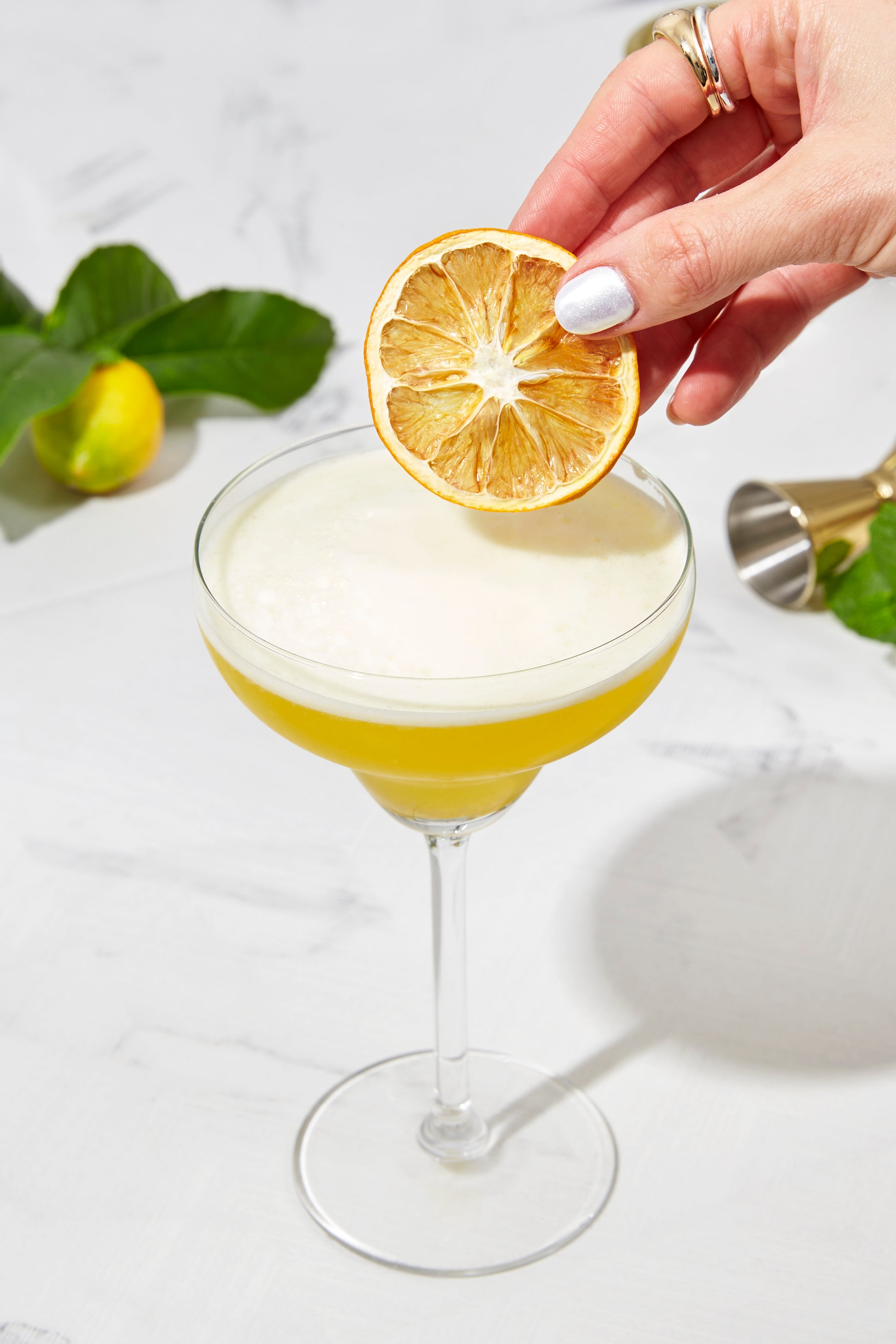100% natural dehydrated lemon garnish for cocktails, drinks and platters.
