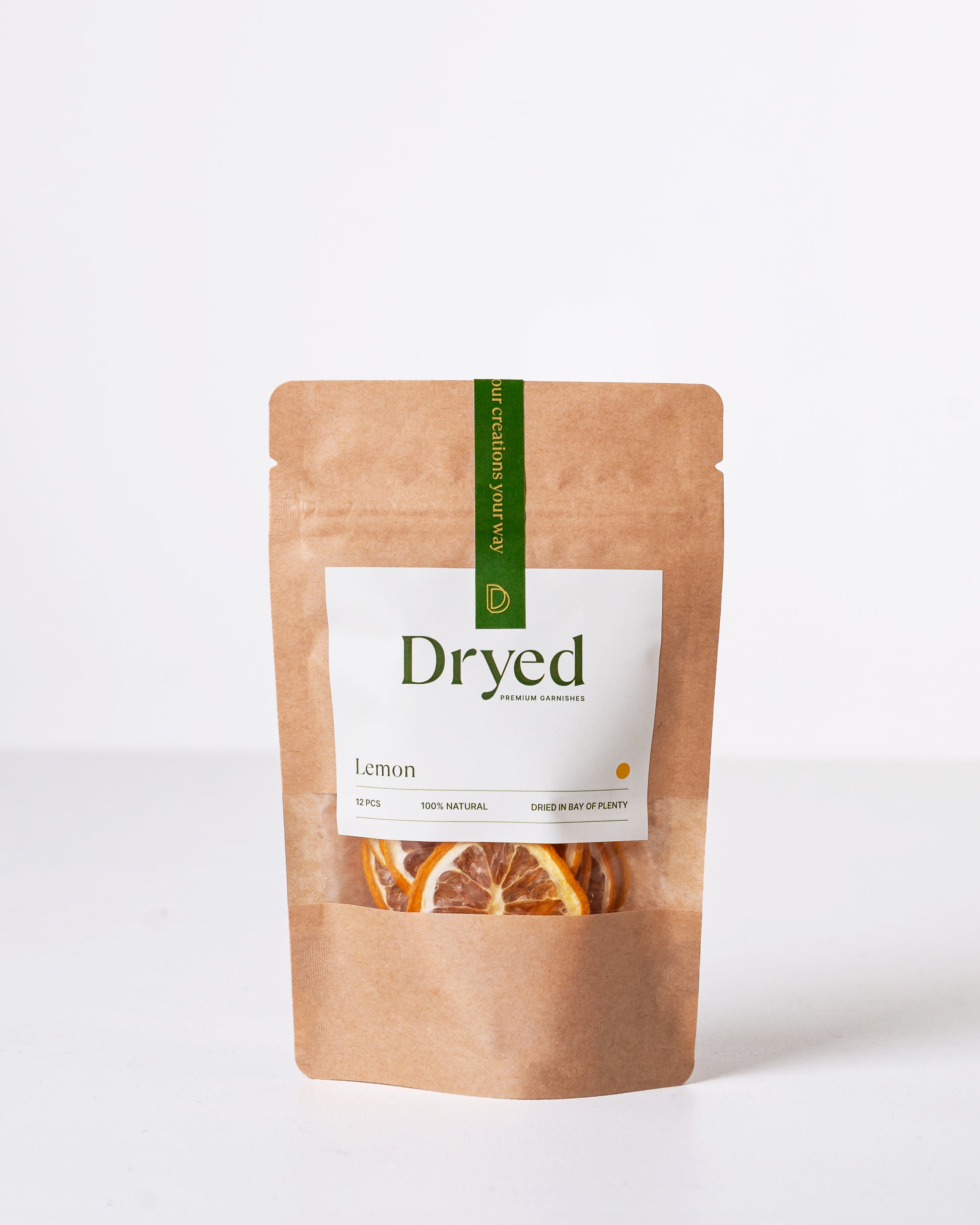 100% natural dehydrated lemon garnish for cocktails, drinks and platters.