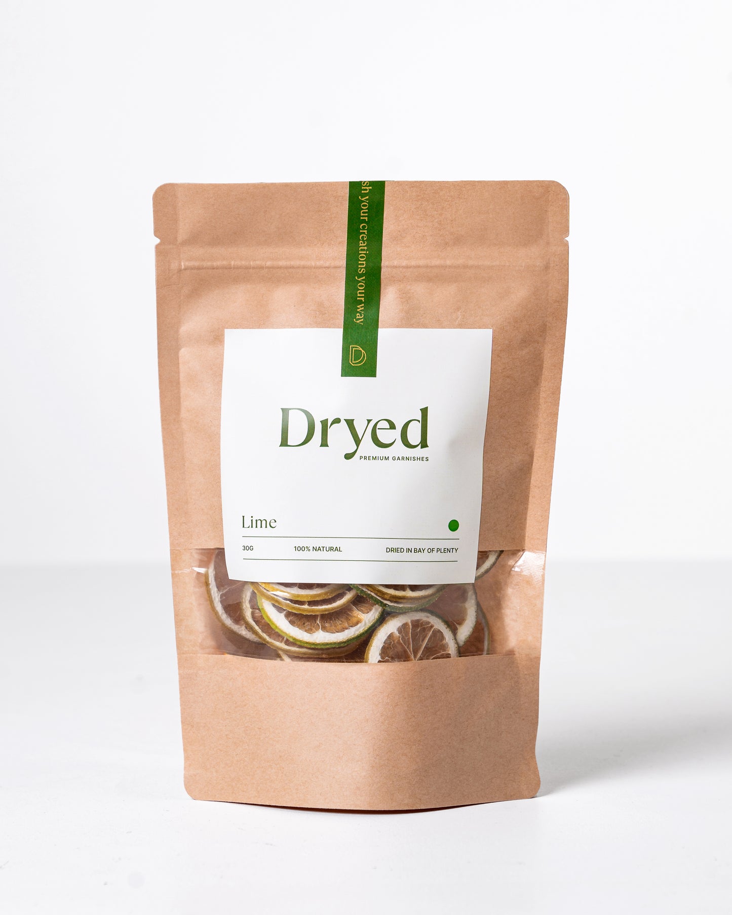 100% natural dehydrated lime garnish for cocktails, drinks and platters.