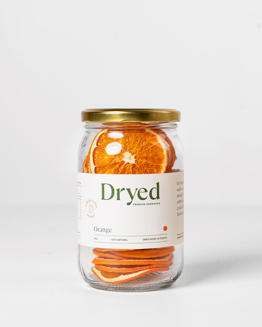 100% natural dehydrated orange garnish for cocktails, drinks and platters.