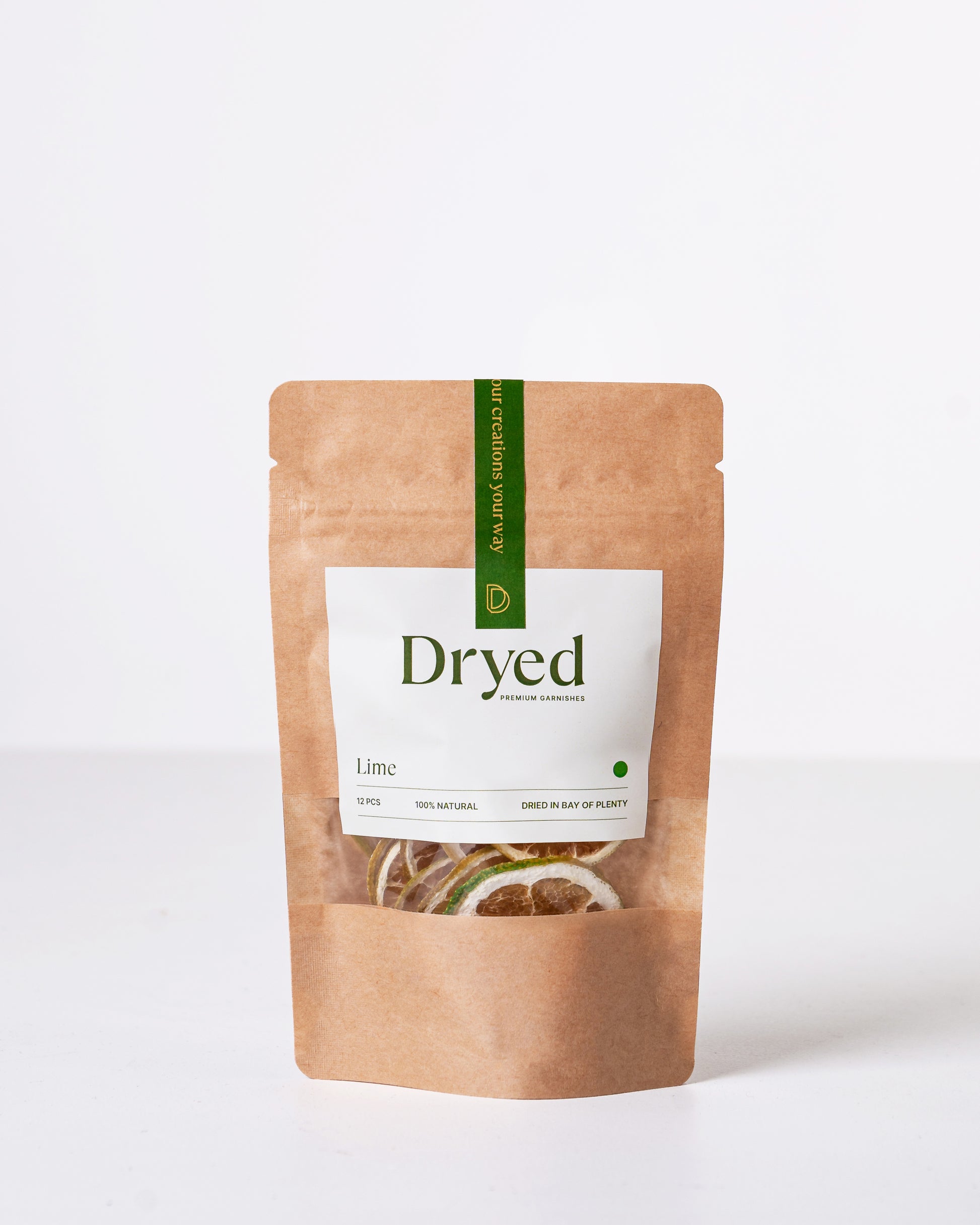 100% natural dehydrated lime garnish for cocktails, drinks and platters.